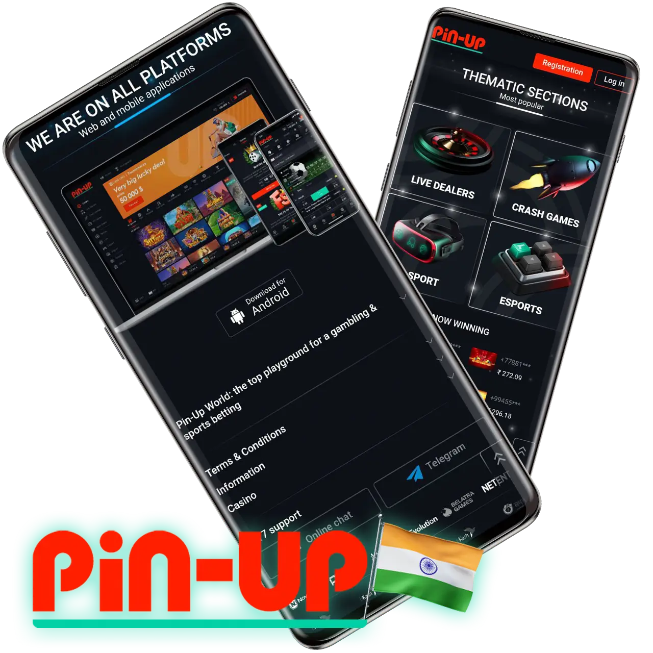 Download and install the multifunctional mobile application Pin-Up