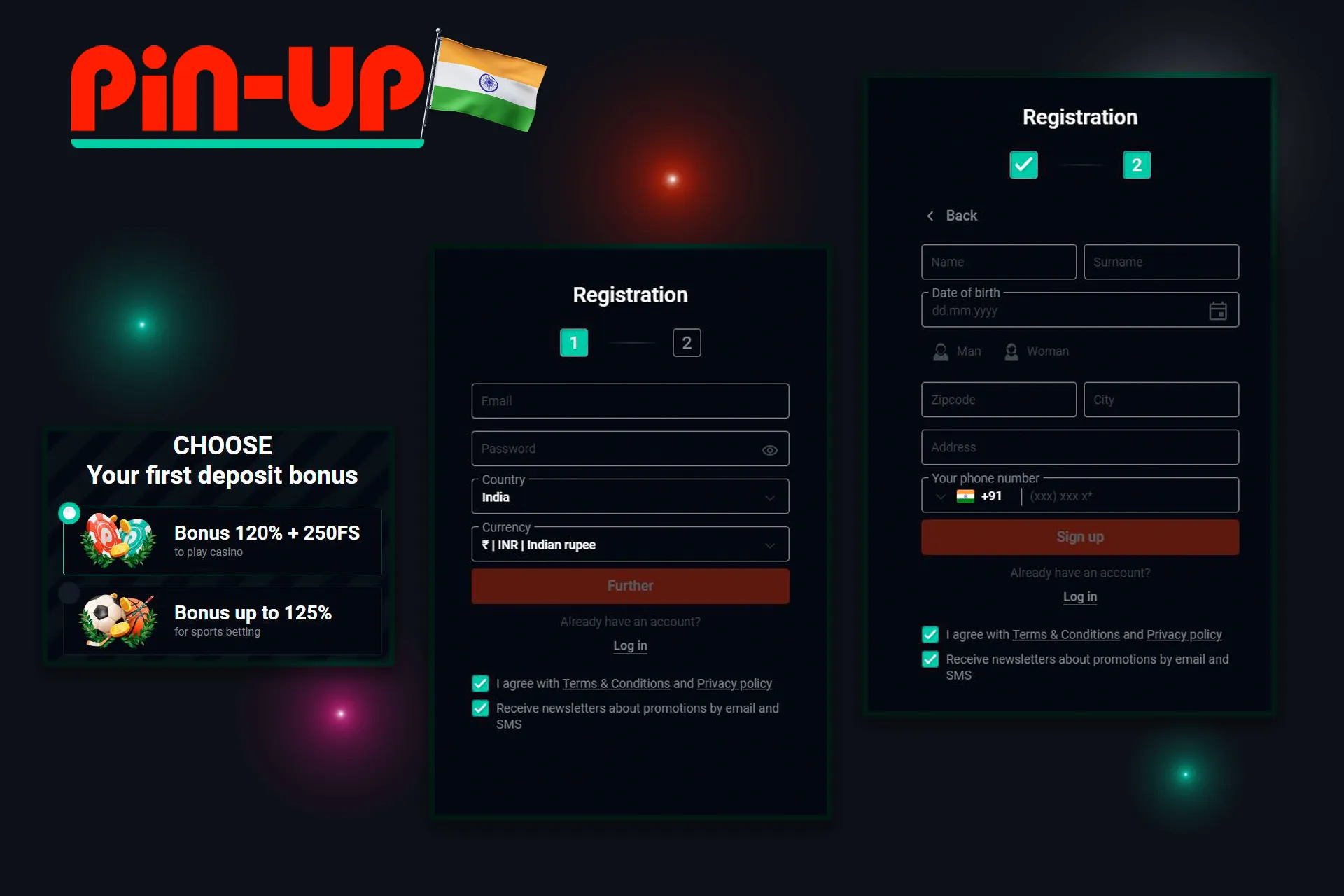 Simple registration process on the site