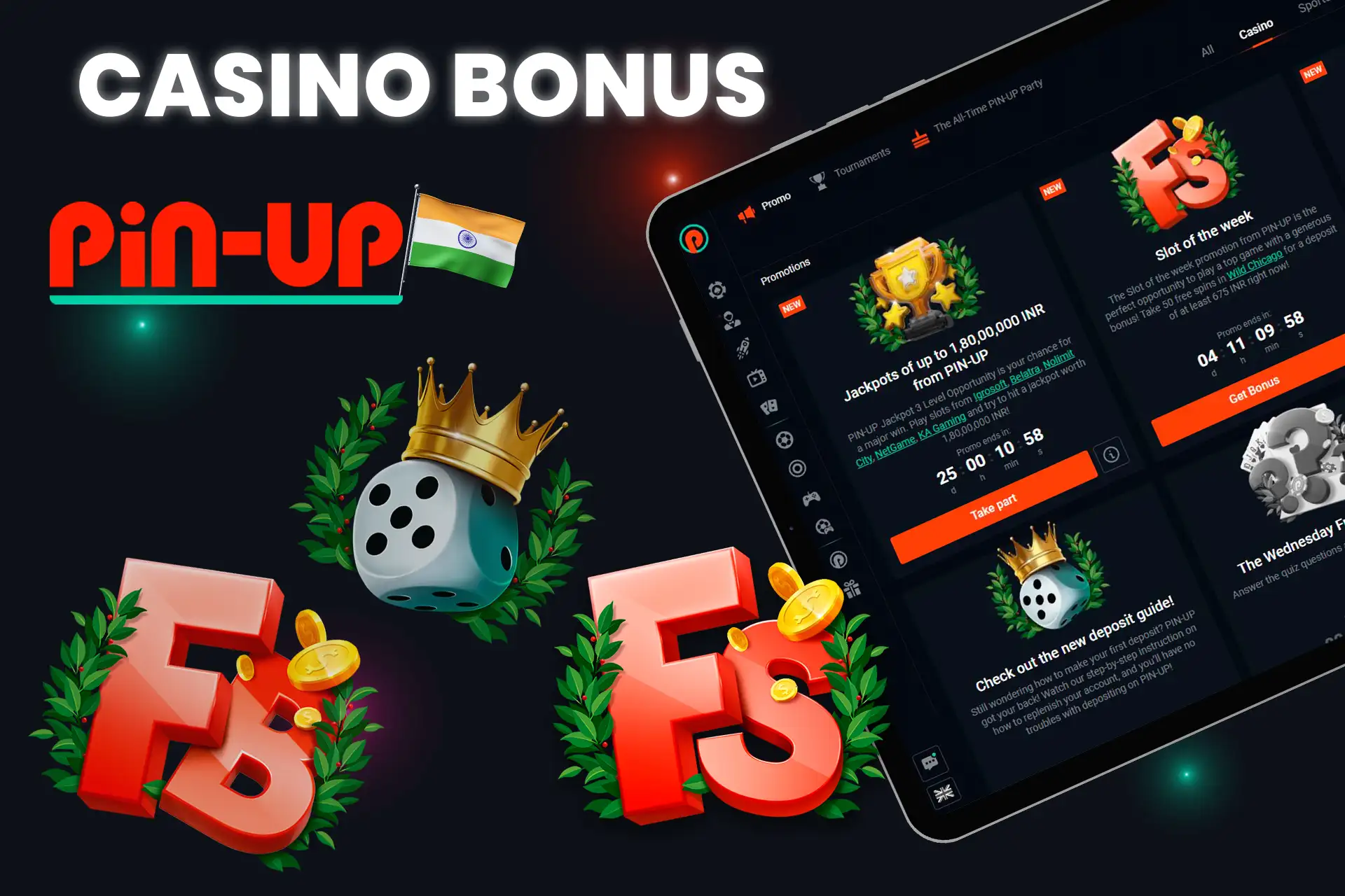 Check out the casino bonuses at Pin-Up