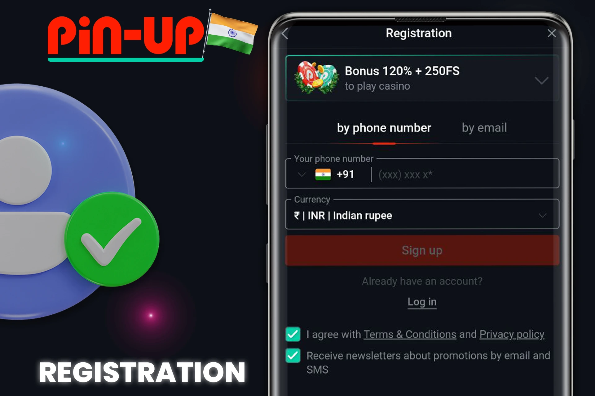 Simple registration process using the mobile app